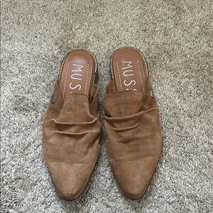 Brown Suede Slip-On Shoes
